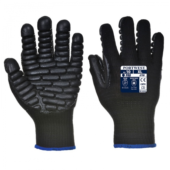 Portwest Black Anti Vibration Gloves A790